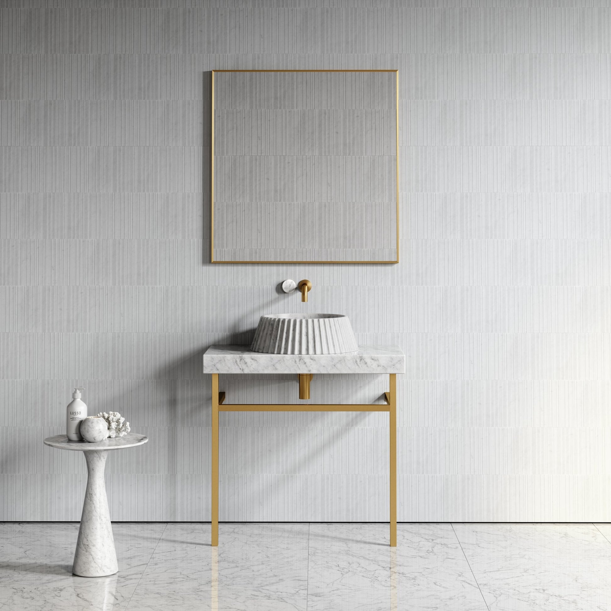 Lamp Carrara Marble Countertop Basin 450mm