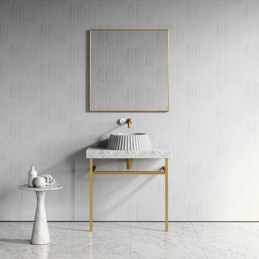 Lamp Carrara Marble Countertop Basin 450mm