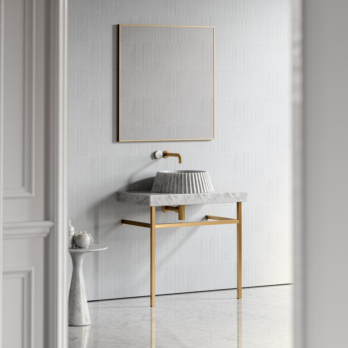 Lamp Carrara Marble Countertop Basin 450mm