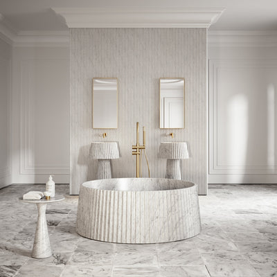 Lamp Carrara Marble Freestanding Bath 1350mm