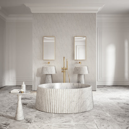 Lamp Carrara Marble Freestanding Bath 1350mm