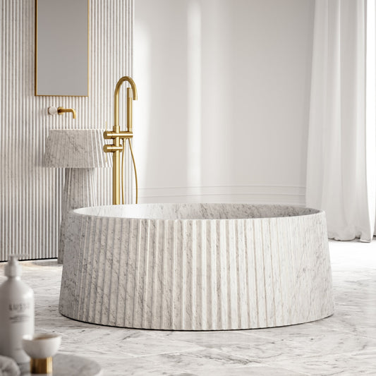 Lamp Carrara Marble Freestanding Bath 1350mm