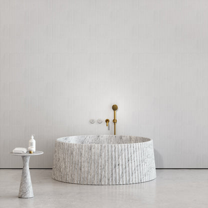 Lamp Carrara Marble Freestanding Bath 1350mm