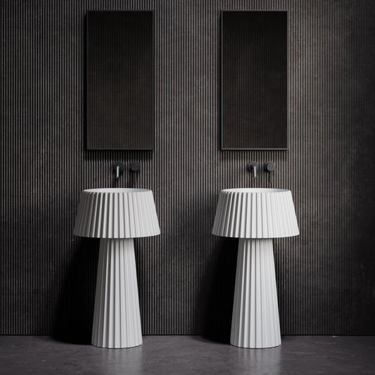 Lamp Matte White Stone Pedestal Basin