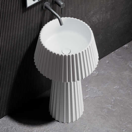 Lamp Matte White Stone Pedestal Basin
