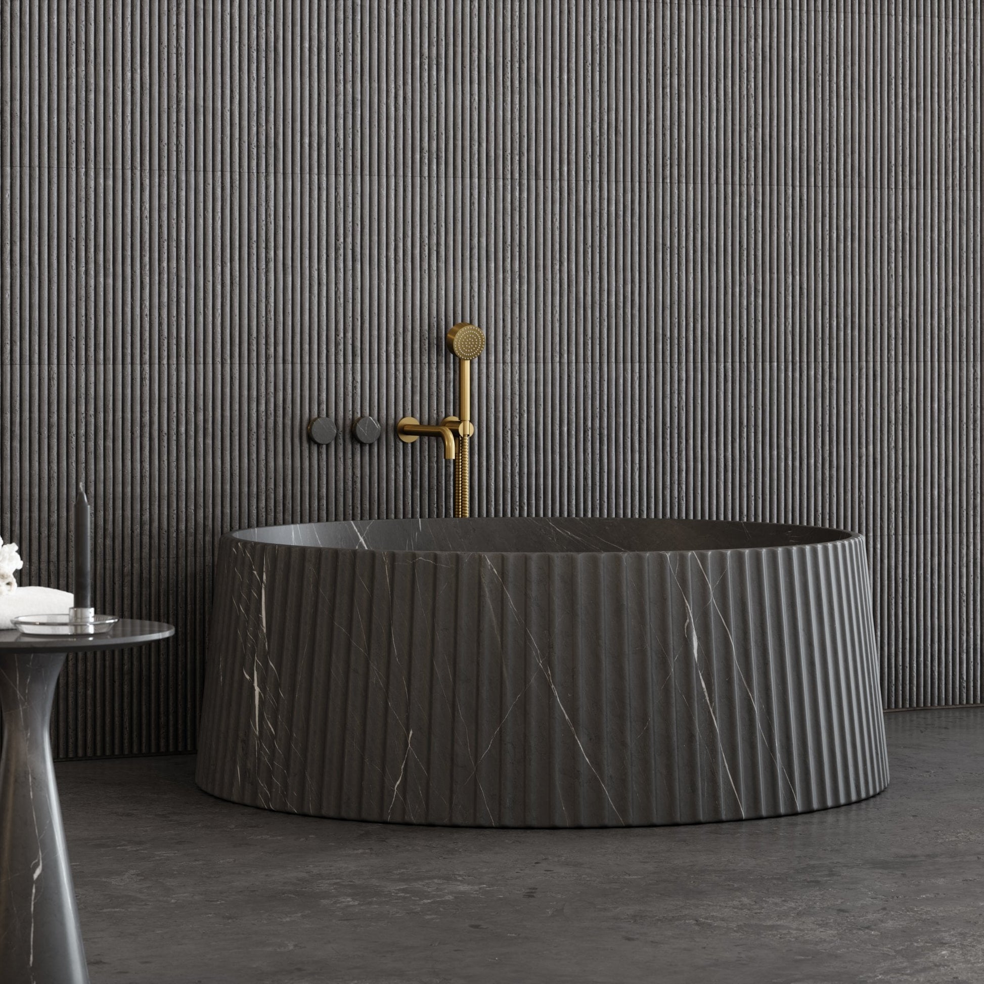 Lamp Pietra Grey Marble Freestanding Bath 1350mm