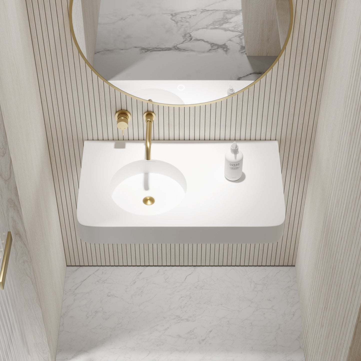 Lanosa Wall Hung Stone Basin 800mm