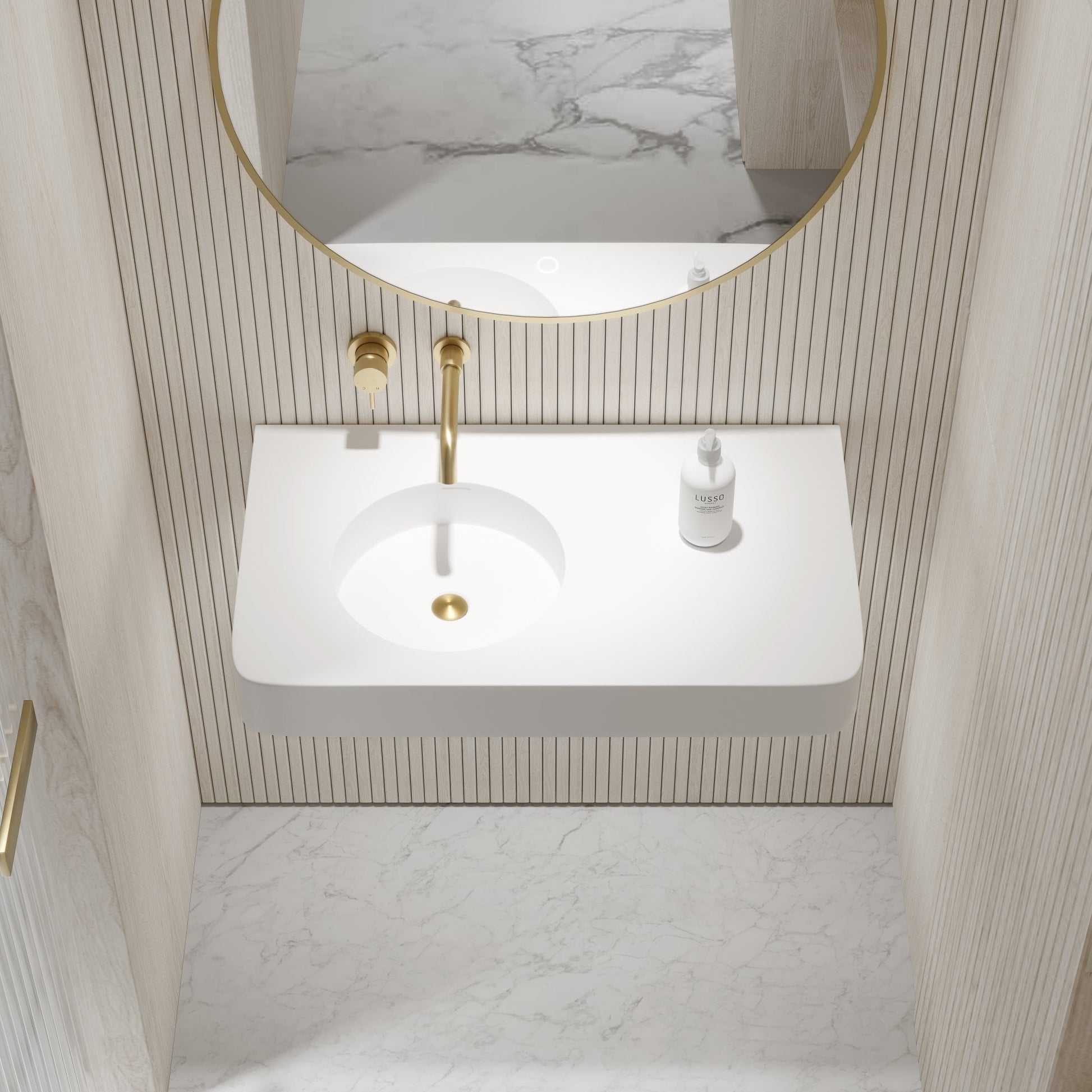 Lanosa Wall Hung Stone Basin 800mm