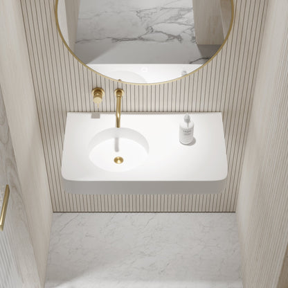 Lanosa Wall Hung Stone Basin 800mm