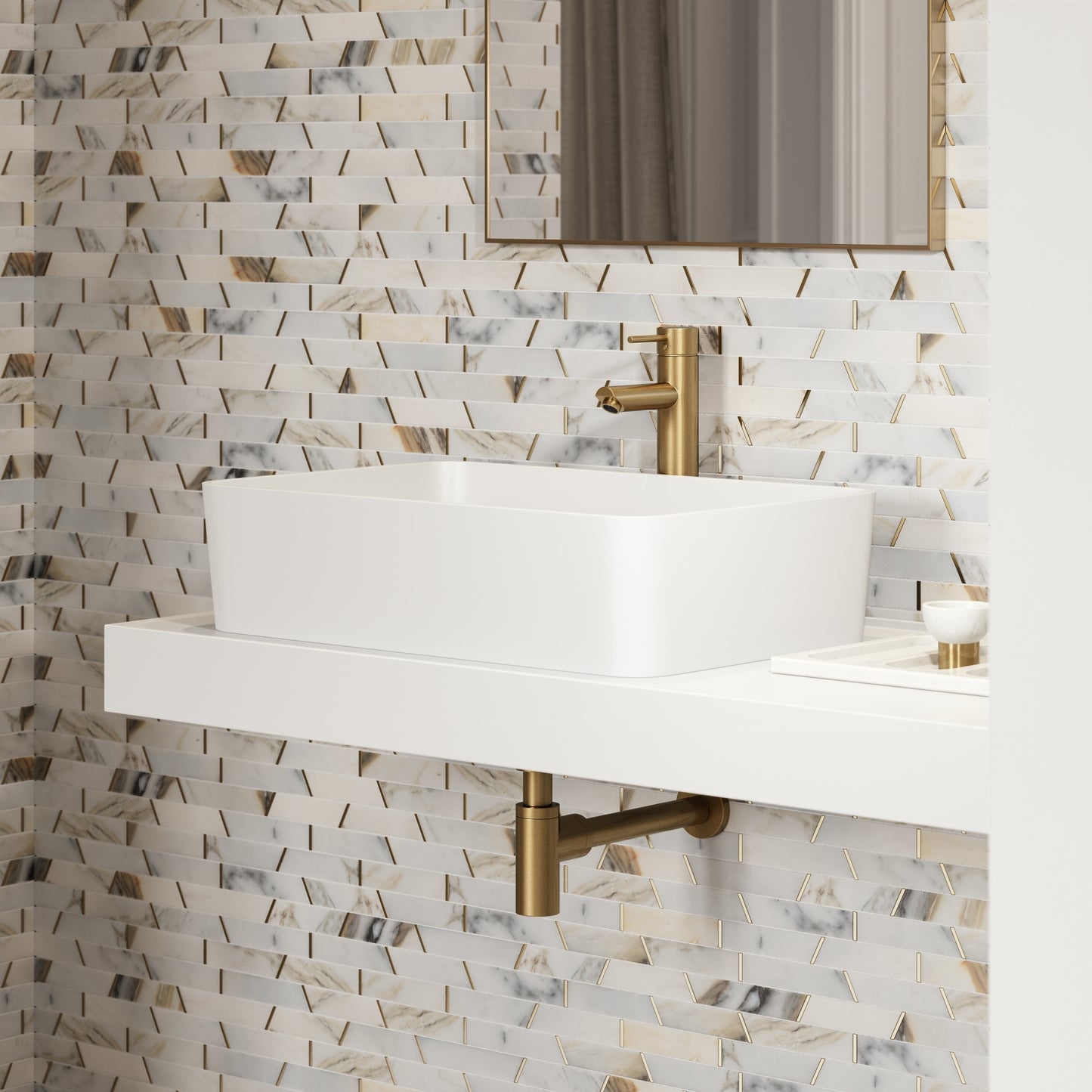 Lauro Countertop Stone Basin 600mm