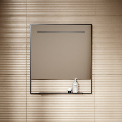 Levante Matte Black Mirror With Natural White LED light and Demister 800mm