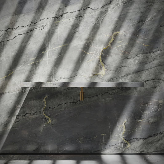 Levitare Amazon Blue Marble Ultra Thin Wall Mounted Basin 1200mm (Centre Waste)