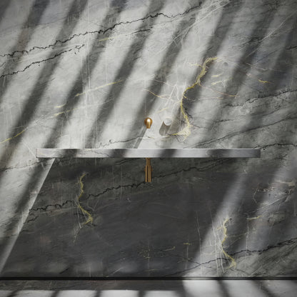 Levitare Amazon Blue Marble Ultra Thin Wall Mounted Basin 1200mm (Centre Waste)
