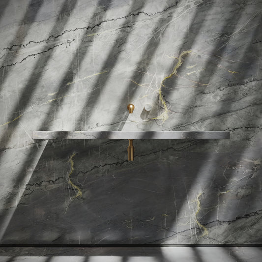 Levitare Amazon Blue Marble Ultra Thin Wall Mounted Basin 1200mm (Centre Waste)