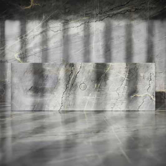 Levitare Amazon Blue Marble Ultra Thin Wall Mounted Basin 1200mm (Centre Waste)