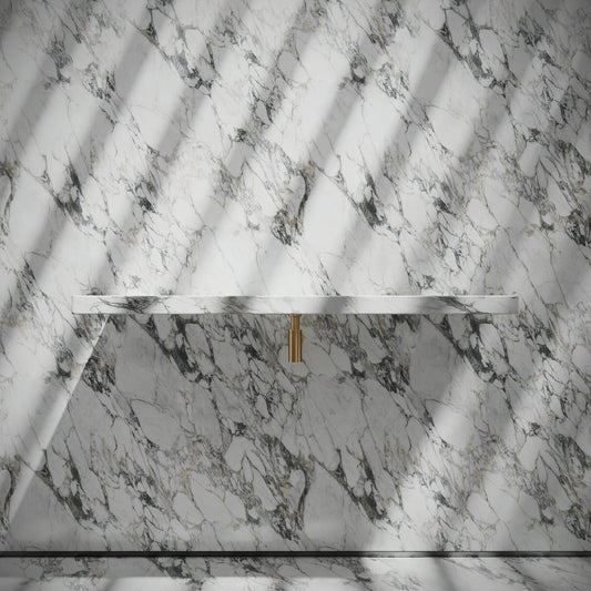 Levitare Arabescato Marble Ultra Thin Wall Mounted Basin 1200mm (Centre Waste)