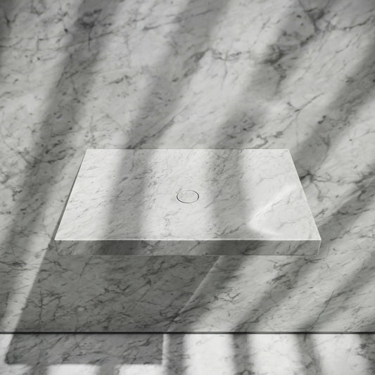 Levitare Carrara Marble Ultra Thin Wall Hung Basin 600mm