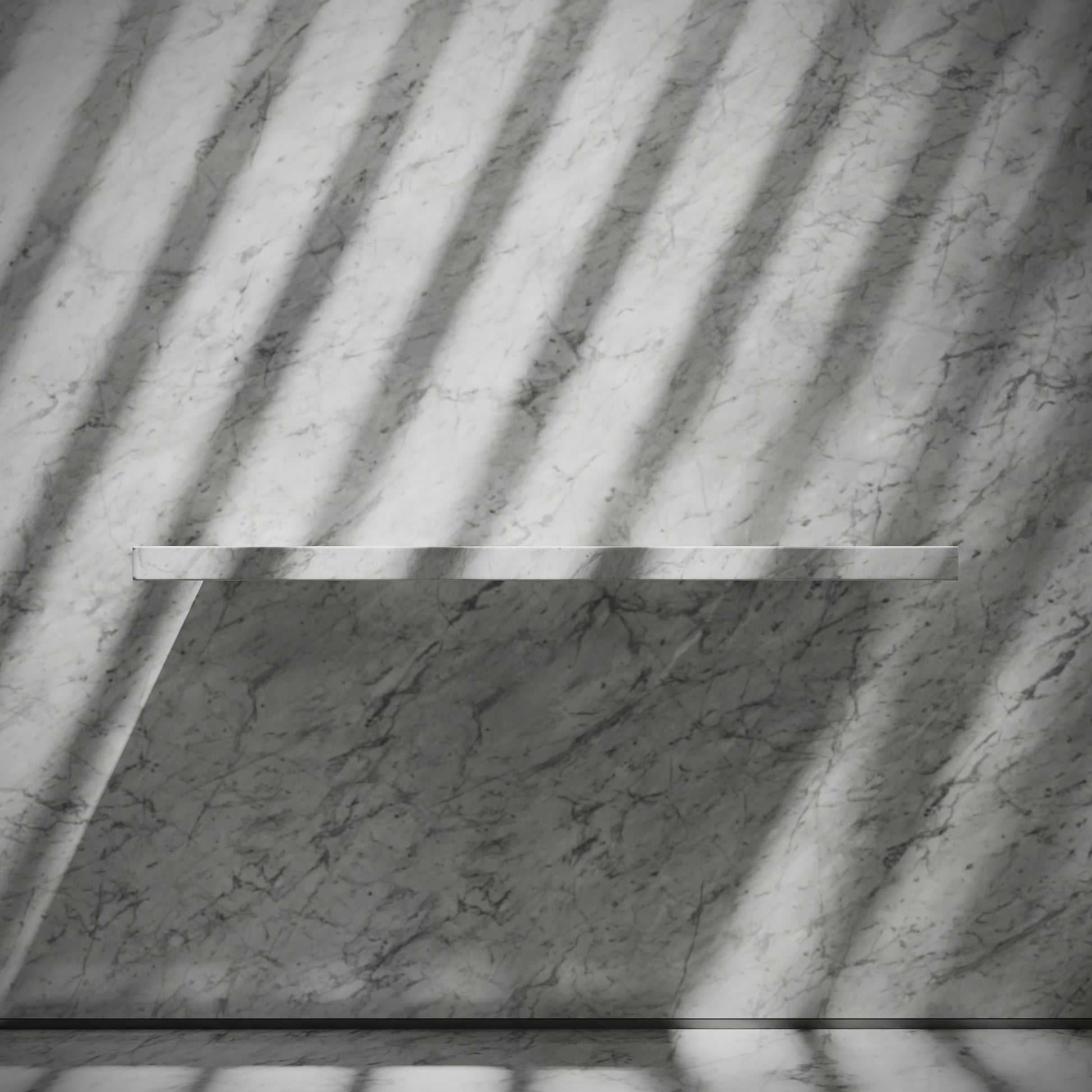 Levitare Carrara Marble Ultra Thin Wall Mounted Basin 1200mm (Centre Waste)
