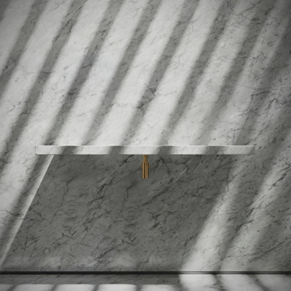 Levitare Carrara Marble Ultra Thin Wall Mounted Basin 1200mm (Centre Waste)