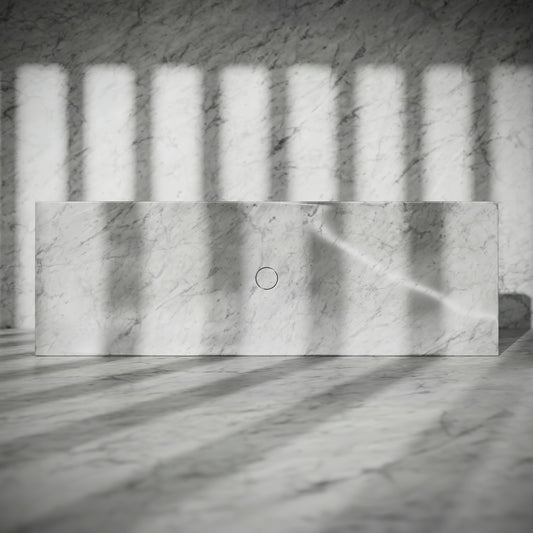 Levitare Carrara Marble Ultra Thin Wall Mounted Basin 1200mm (Centre Waste)
