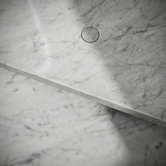 Levitare Carrara Marble Ultra Thin Wall Mounted Basin 1200mm (Centre Waste)