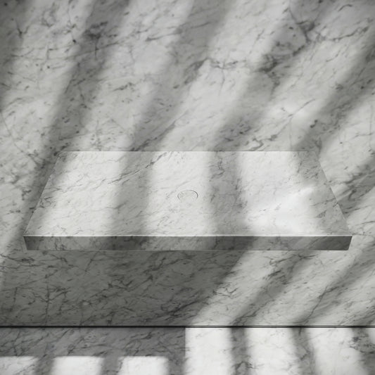 Levitare Carrara Marble Ultra Thin Wall Mounted Basin 800mm