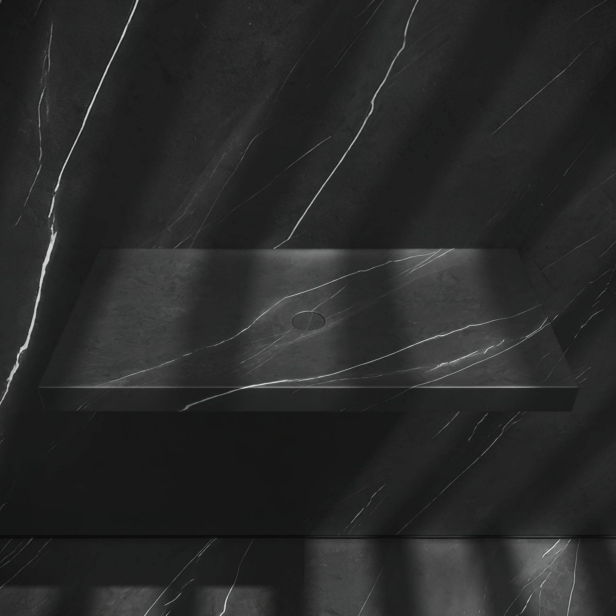 Levitare Grey Pietra Marble Wall Hung Basin 800mm - LUSSO
