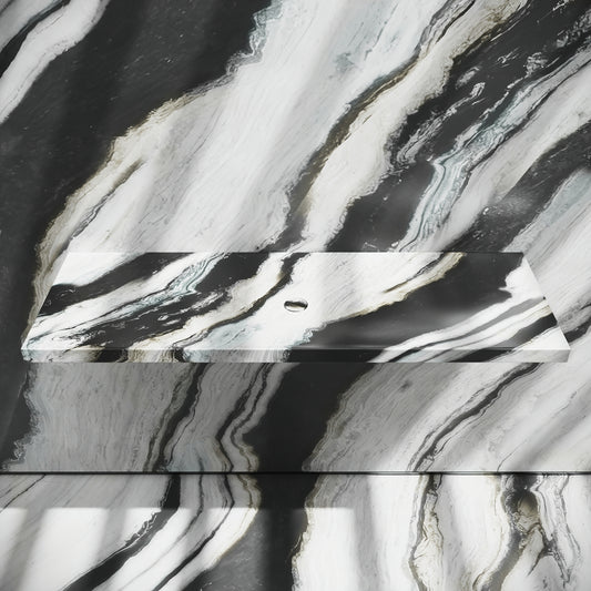 Levitare Panda Marble Ultra Thin Wall Mounted Basin 1200mm (Centre Waste)