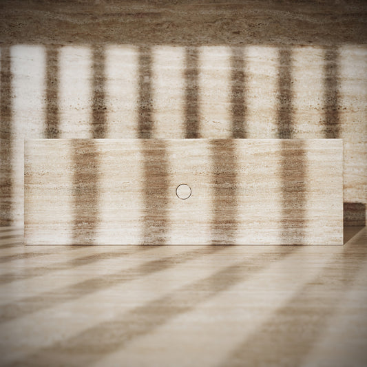 Levitare Travertine Marble Ultra Thin Wall Mounted Basin 1200mm (Centre Waste)