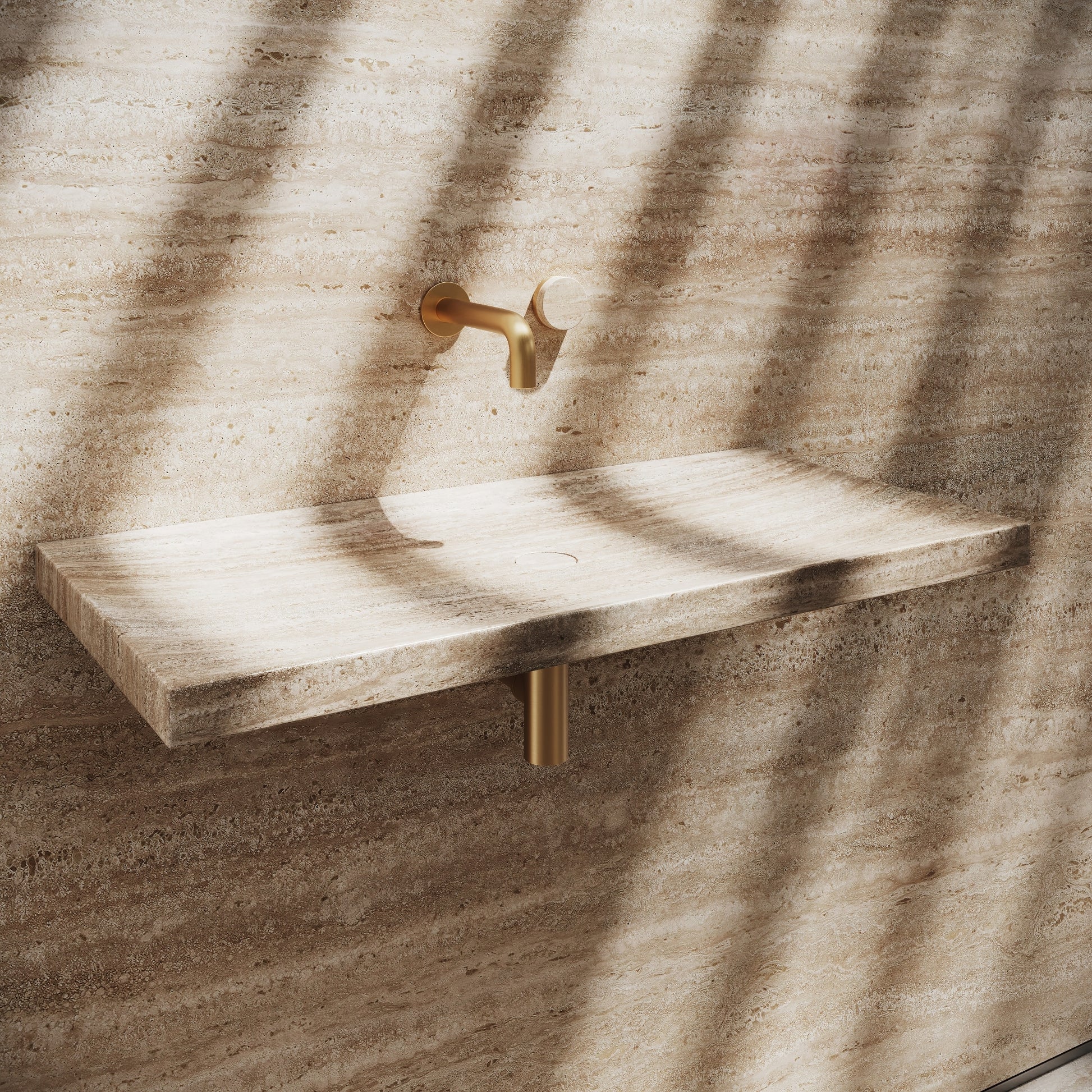 Levitare Travertine Marble Ultra Thin Wall Mounted Basin 800mm