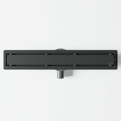 Linear Matte Black Tileable Wetroom Waste Kit