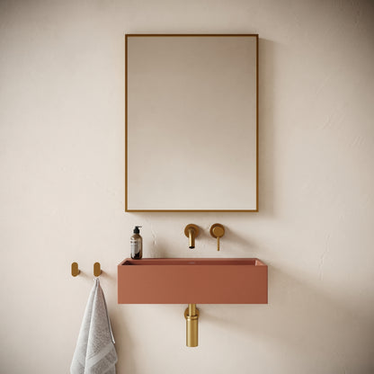 Lineare Terracotta Concrete Wall Hung Basin 600mm