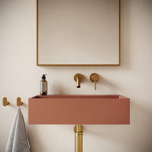 Lineare Terracotta Concrete Wall Hung Basin 600mm