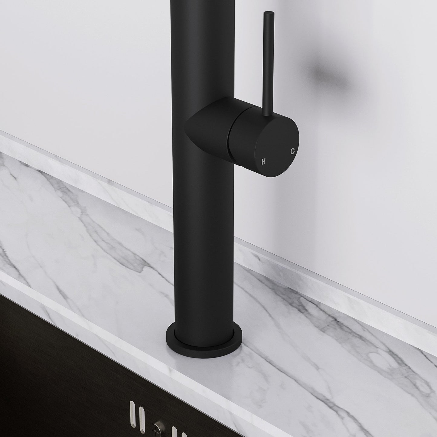 Livello Matte Black Pull Out Kitchen Mixer Tap