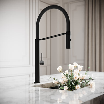 Livello Matte Black Pull Out Kitchen Mixer Tap