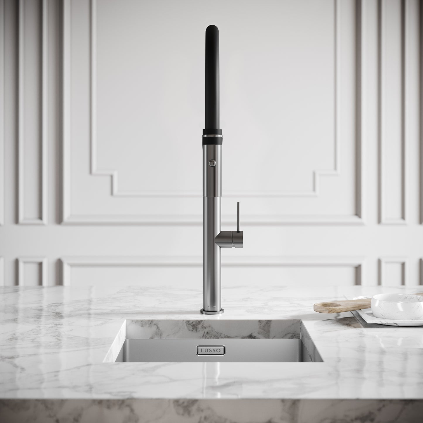 Livello Pull Out Kitchen Tap & Vello Undermount Sink In Stainless