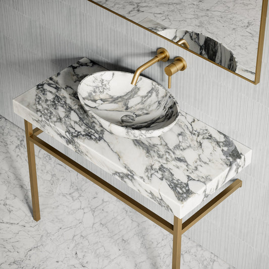 Lomazzo Arabescato Marble Countertop Vanity Unit 1000mm