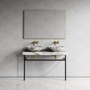 Lomazzo Arabescato Marble Countertop Matte Black Vanity Unit 1200mm