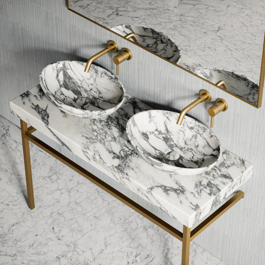 Lomazzo Arabescato Marble Countertop Vanity Unit 1200mm