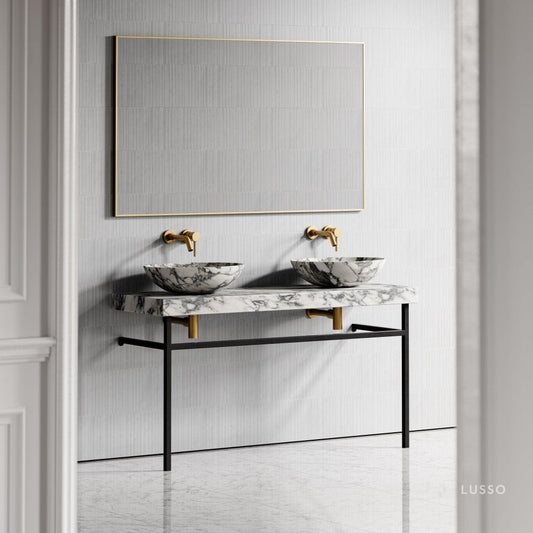 Lomazzo Arabescato Marble Countertop Vanity Unit 1400mm