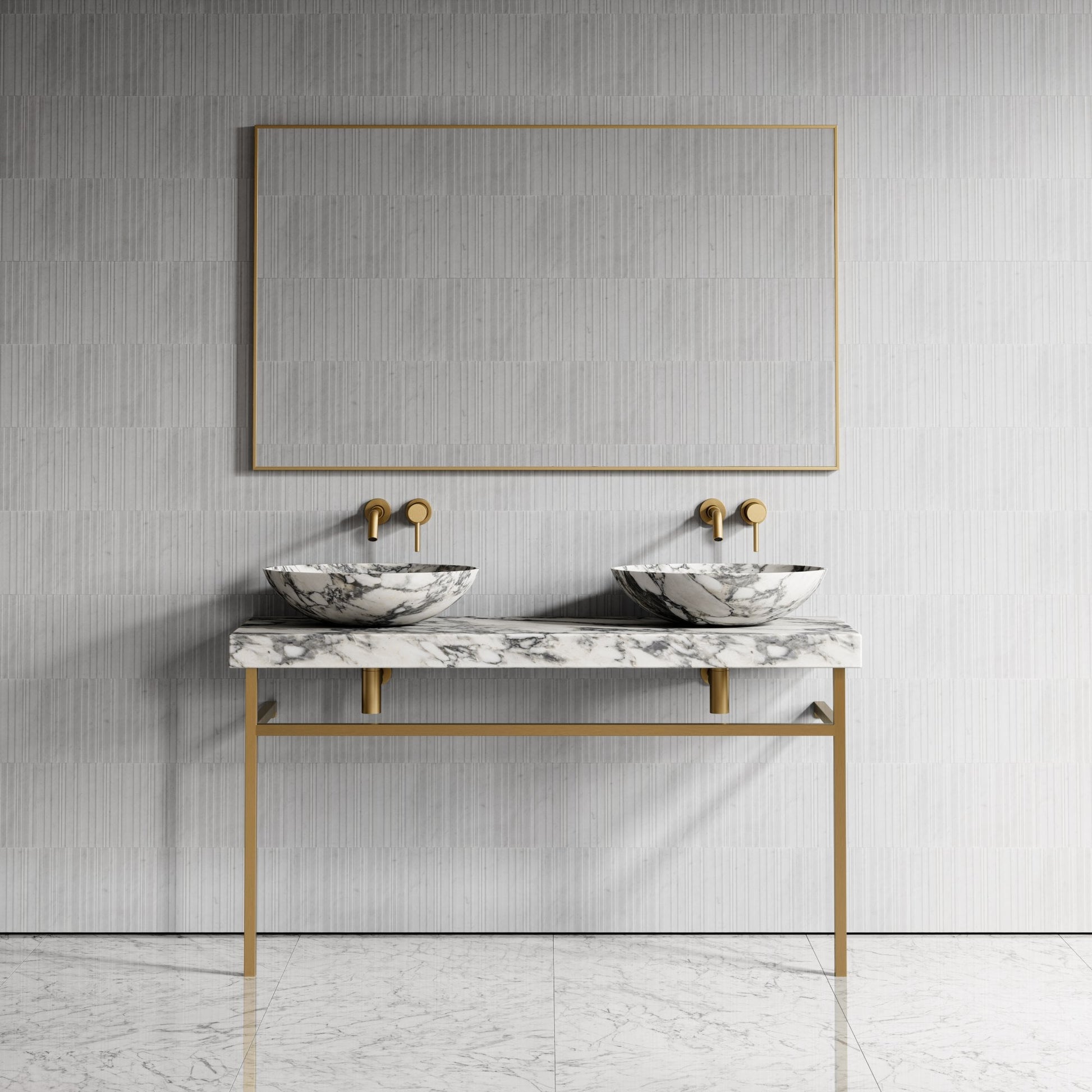 Lomazzo Arabescato Marble Countertop Vanity Unit 1400mm