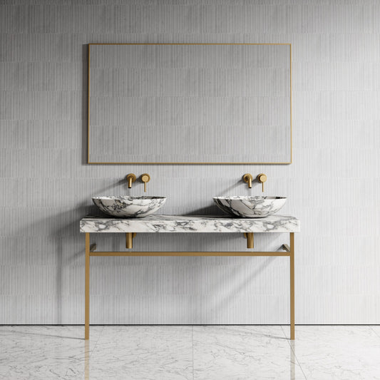 Lomazzo Arabescato Marble Countertop Vanity Unit 1400mm