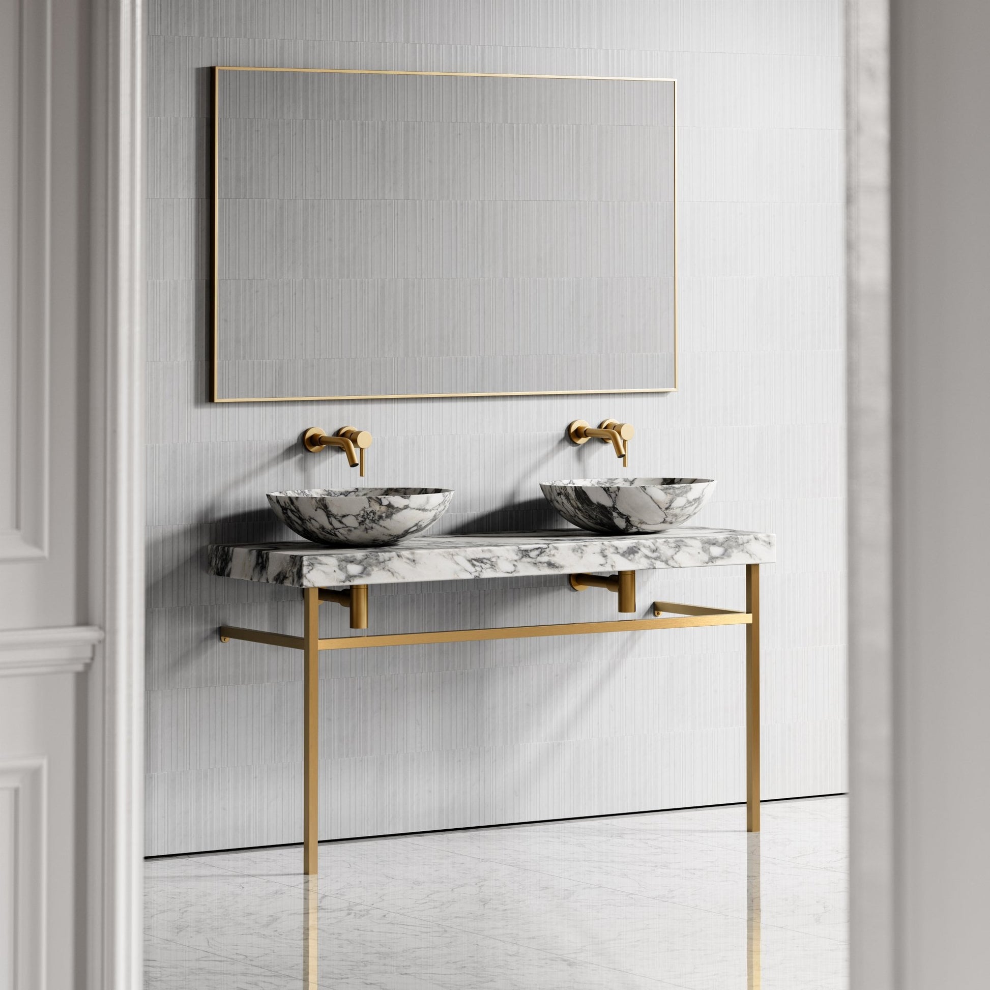 Lomazzo Arabescato Marble Countertop Vanity Unit 1400mm