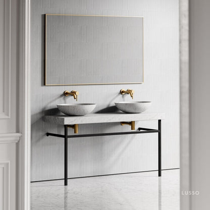 Lomazzo Carrara Marble Countertop Vanity Unit 1400mm