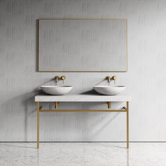 Lomazzo Carrara Marble Countertop Vanity Unit 1400mm