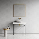 Lomazzo Carrara Marble Countertop Matte Black Vanity Unit 800mm