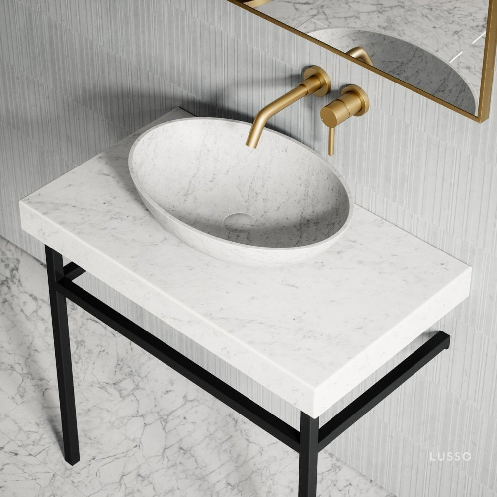 Lomazzo Carrara Marble Countertop Vanity Unit 800mm