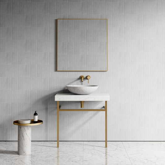 Lomazzo Carrara Marble Countertop Vanity Unit 800mm
