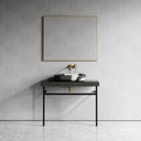Lomazzo Panda Marble Countertop Matte Black Vanity Unit 1000mm