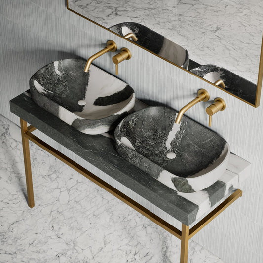 Lomazzo Panda Marble Countertop Vanity Unit 1200mm